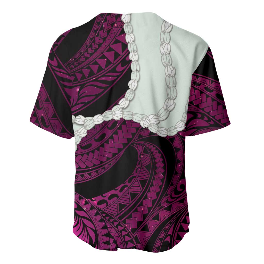 Pink Galaxy Polynesia Tribal Octopus Tattoo Baseball Jersey Pikake Lei Polynesian Pattern LT14 - Polynesian Pride