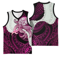 Pink Galaxy Polynesia Tribal Octopus Tattoo Basketball Jersey Pikake Lei Polynesian Pattern LT14 - Polynesian Pride