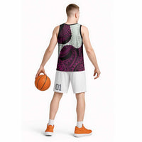 Pink Galaxy Polynesia Tribal Octopus Tattoo Basketball Jersey Pikake Lei Polynesian Pattern LT14 - Polynesian Pride