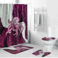 Pink Galaxy Polynesia Tribal Octopus Tattoo Bathroom Set Pikake Lei Polynesian Pattern LT14 Bathroom Set (4 pcs) Pink - Polynesian Pride