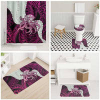 Pink Galaxy Polynesia Tribal Octopus Tattoo Bathroom Set Pikake Lei Polynesian Pattern LT14 - Polynesian Pride