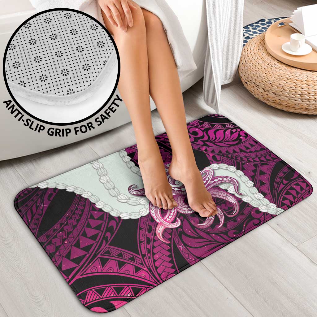 Pink Galaxy Polynesia Tribal Octopus Tattoo Bathroom Set Pikake Lei Polynesian Pattern LT14 - Polynesian Pride