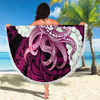 Pink Galaxy Polynesia Tribal Octopus Tattoo Beach Blanket Pikake Lei Polynesian Pattern LT14 - Polynesian Pride
