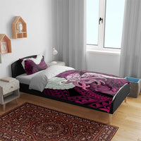 Pink Galaxy Polynesia Tribal Octopus Tattoo Bedding Set Pikake Lei Polynesian Pattern LT14 - Polynesian Pride