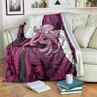 Pink Galaxy Polynesia Tribal Octopus Tattoo Blanket Pikake Lei Polynesian Pattern LT14 Pink - Polynesian Pride