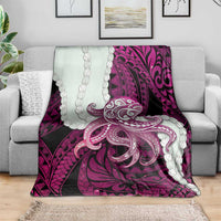 Pink Galaxy Polynesia Tribal Octopus Tattoo Blanket Pikake Lei Polynesian Pattern LT14 - Polynesian Pride