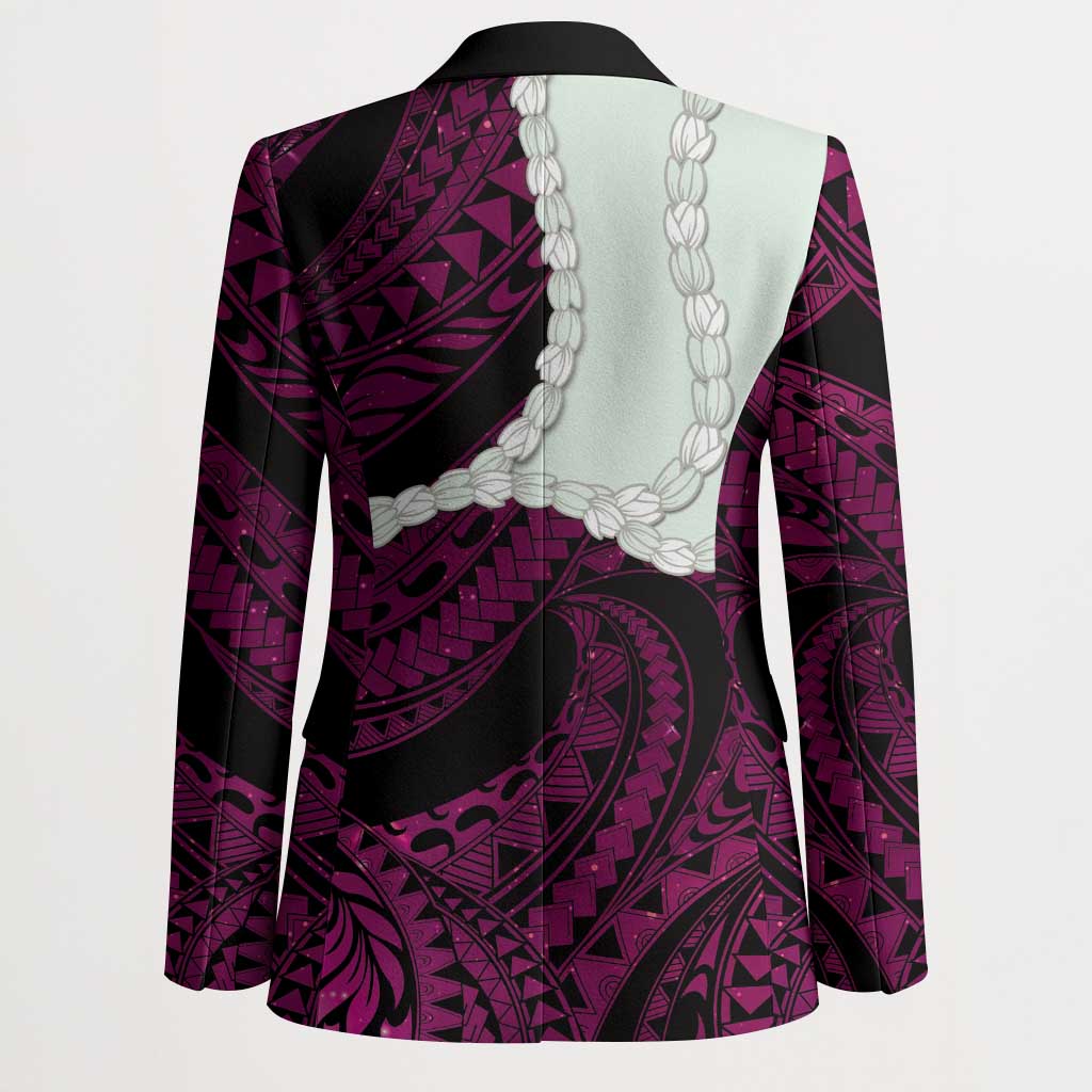 Pink Galaxy Polynesia Tribal Octopus Tattoo Blazer Pikake Lei Polynesian Pattern LT14 - Polynesian Pride