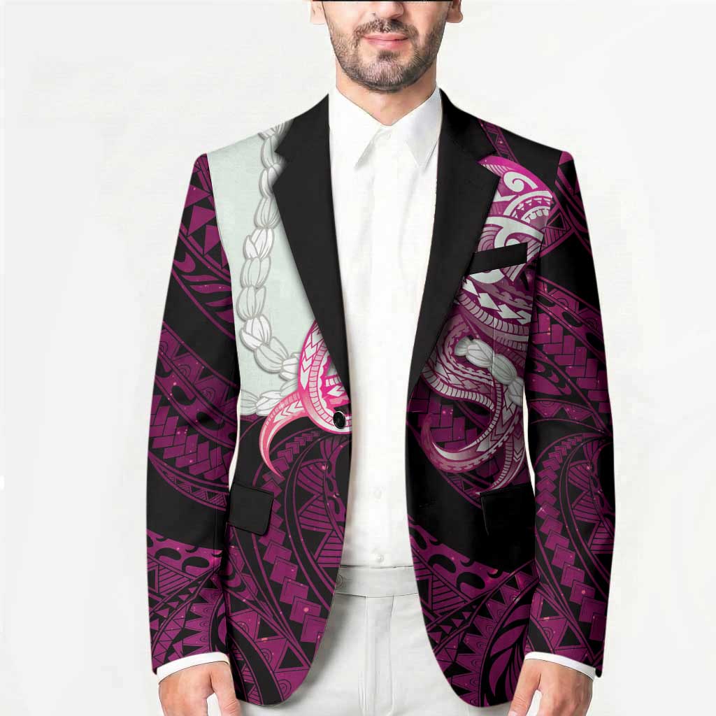 Pink Galaxy Polynesia Tribal Octopus Tattoo Blazer Pikake Lei Polynesian Pattern LT14 - Polynesian Pride