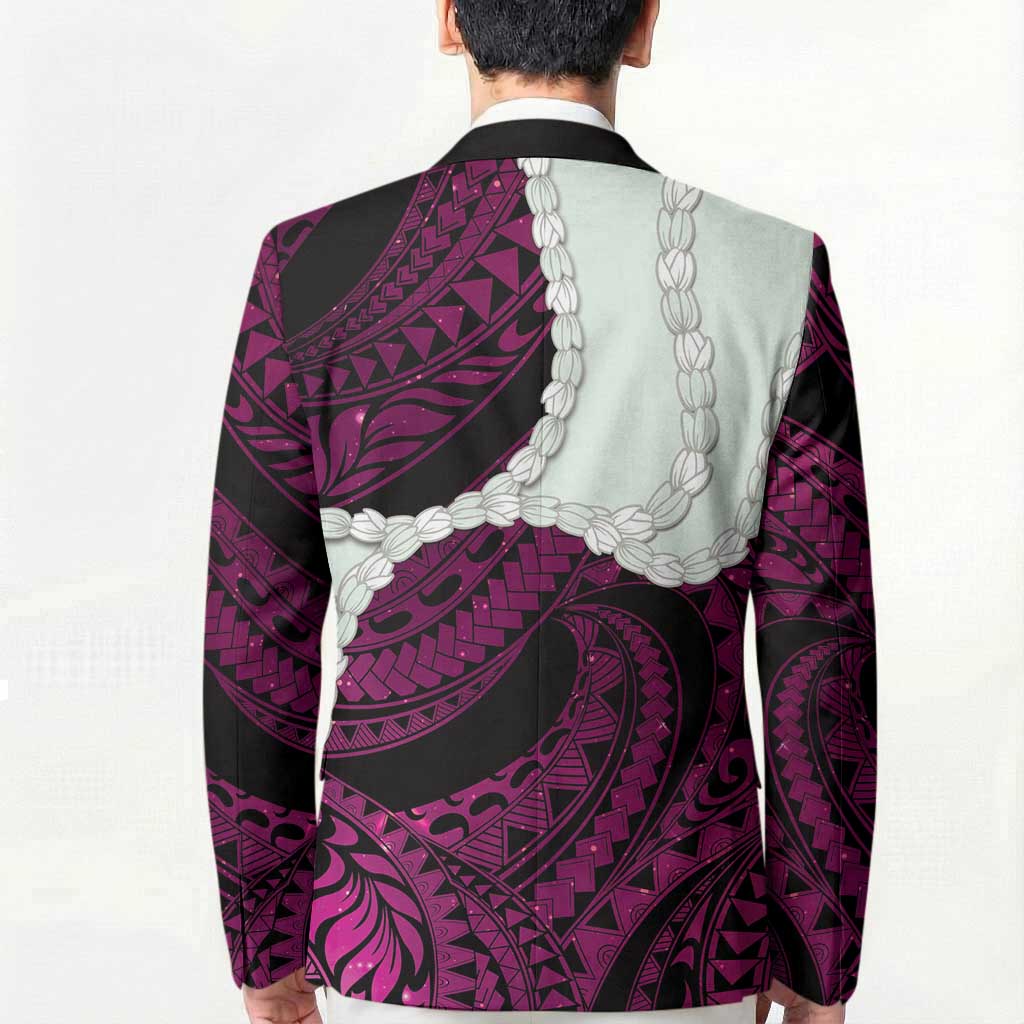 Pink Galaxy Polynesia Tribal Octopus Tattoo Blazer Pikake Lei Polynesian Pattern LT14 - Polynesian Pride