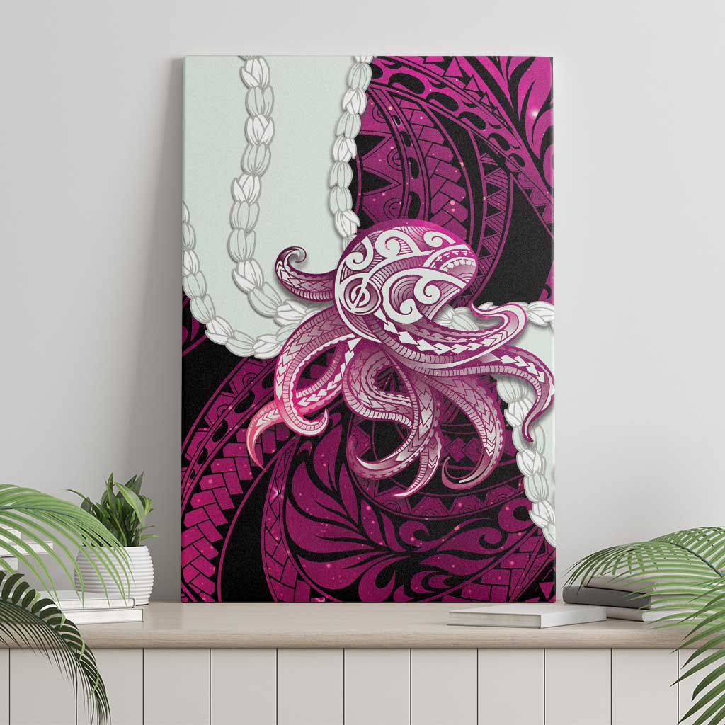 Pink Galaxy Polynesia Tribal Octopus Tattoo Canvas Wall Art Pikake Lei Polynesian Pattern LT14 - Polynesian Pride