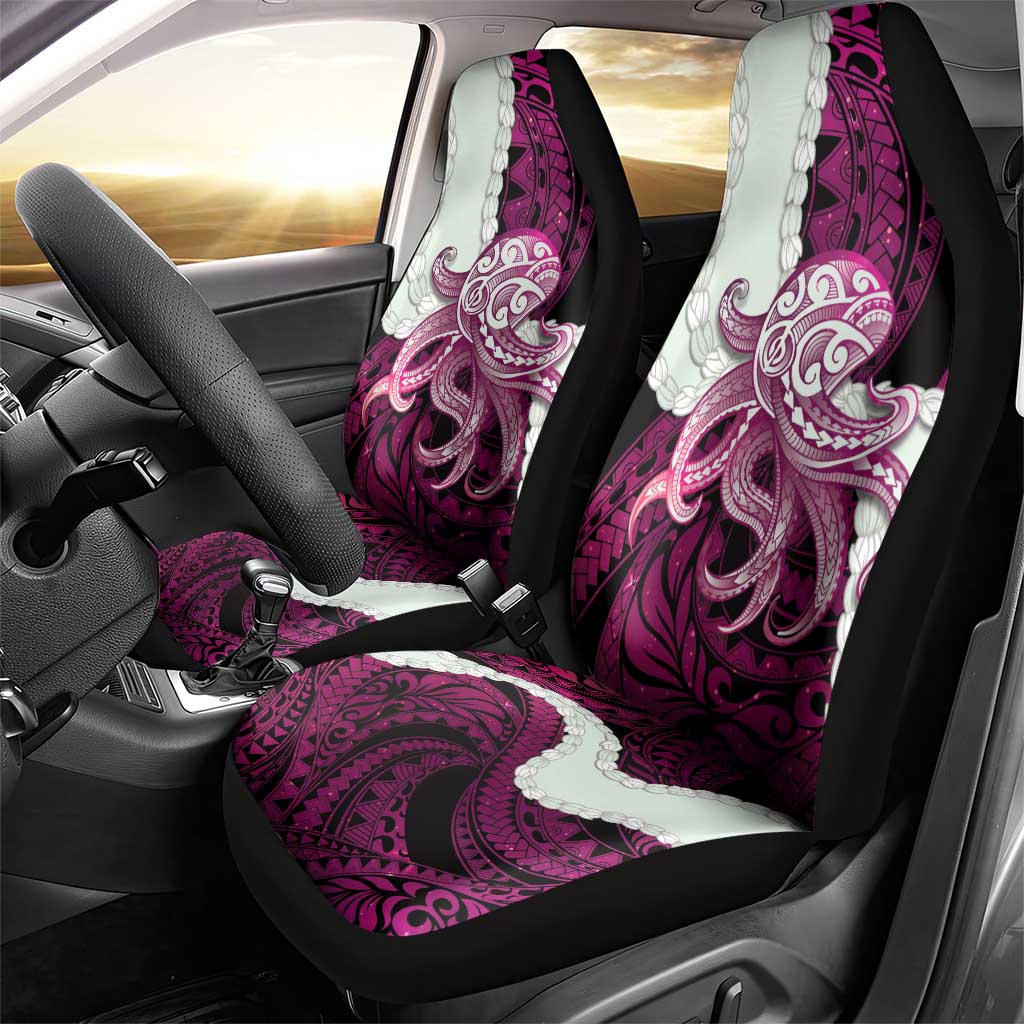 Pink Galaxy Polynesia Tribal Octopus Tattoo Car Seat Cover Pikake Lei Polynesian Pattern LT14 - Polynesian Pride
