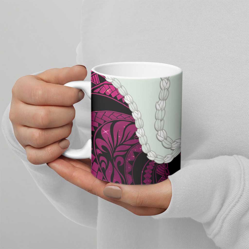 Pink Galaxy Polynesia Tribal Octopus Tattoo Ceramic Mug Pikake Lei Polynesian Pattern LT14 - Polynesian Pride