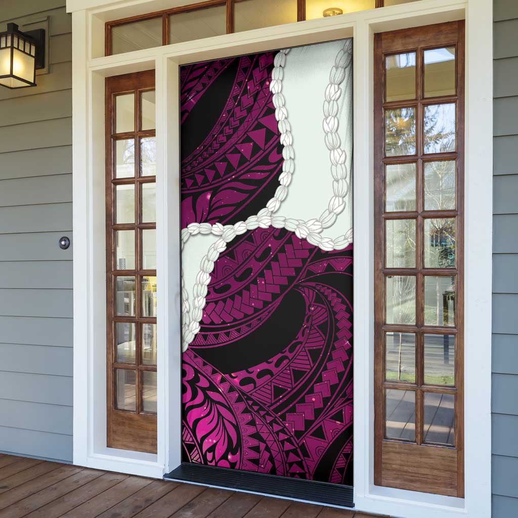 Pink Galaxy Polynesia Tribal Octopus Tattoo Door Cover Pikake Lei Polynesian Pattern LT14 - Polynesian Pride