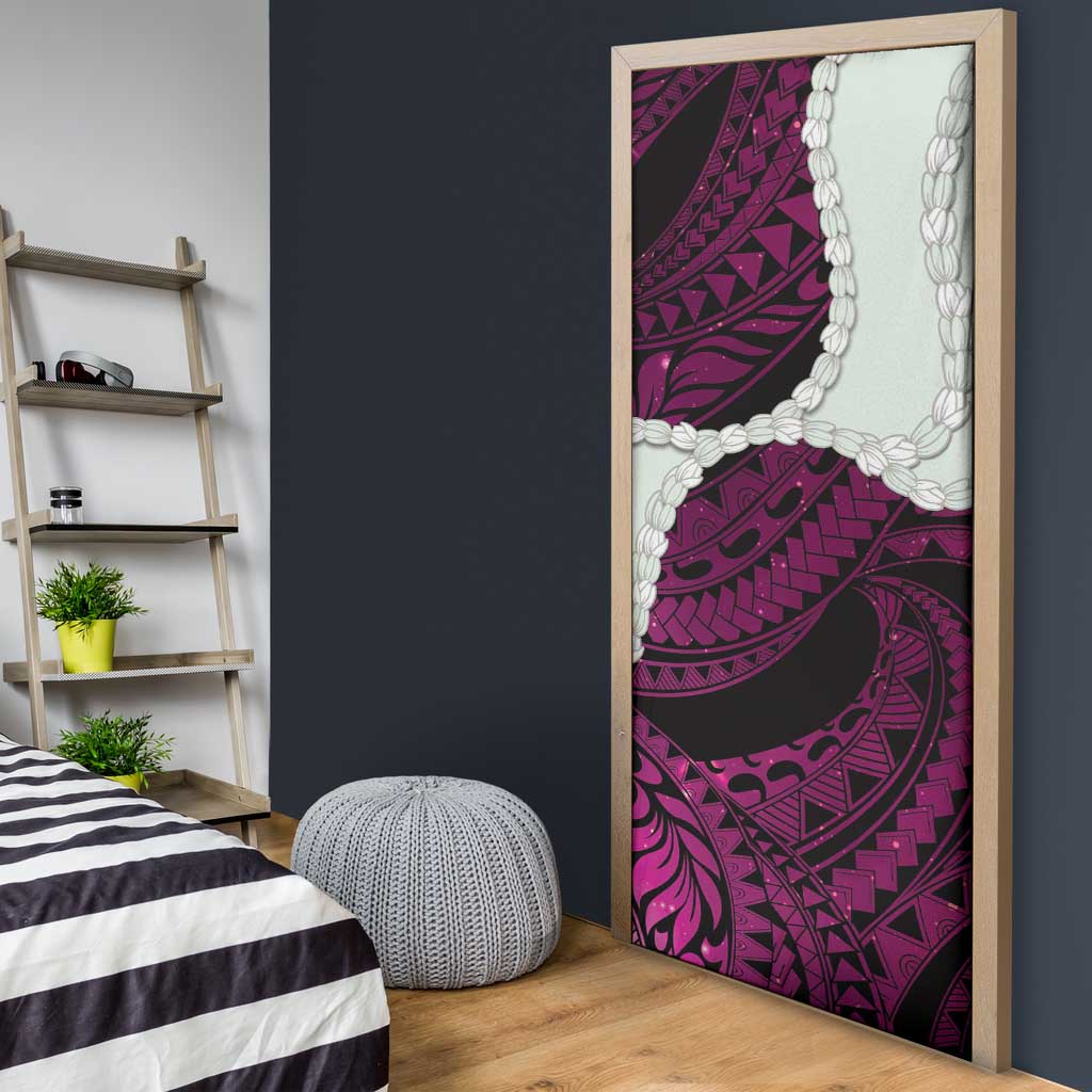 Pink Galaxy Polynesia Tribal Octopus Tattoo Door Cover Pikake Lei Polynesian Pattern LT14 - Polynesian Pride