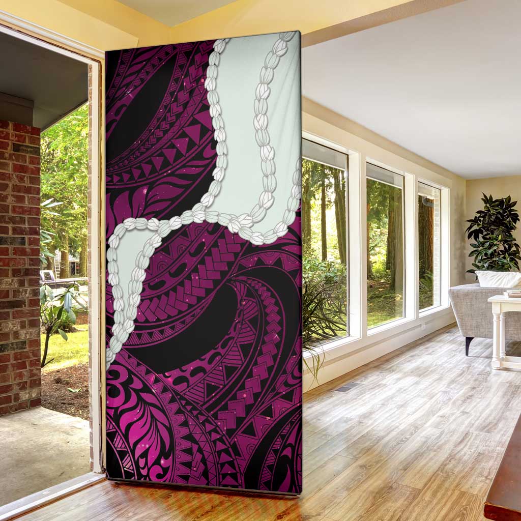 Pink Galaxy Polynesia Tribal Octopus Tattoo Door Cover Pikake Lei Polynesian Pattern LT14 - Polynesian Pride