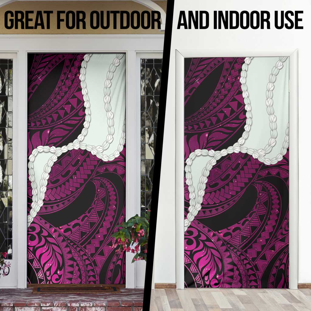 Pink Galaxy Polynesia Tribal Octopus Tattoo Door Cover Pikake Lei Polynesian Pattern LT14 - Polynesian Pride