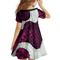 Pink Galaxy Polynesia Tribal Octopus Tattoo Family Matching Off Shoulder Maxi Dress and Hawaiian Shirt Pikake Lei Polynesian Pattern