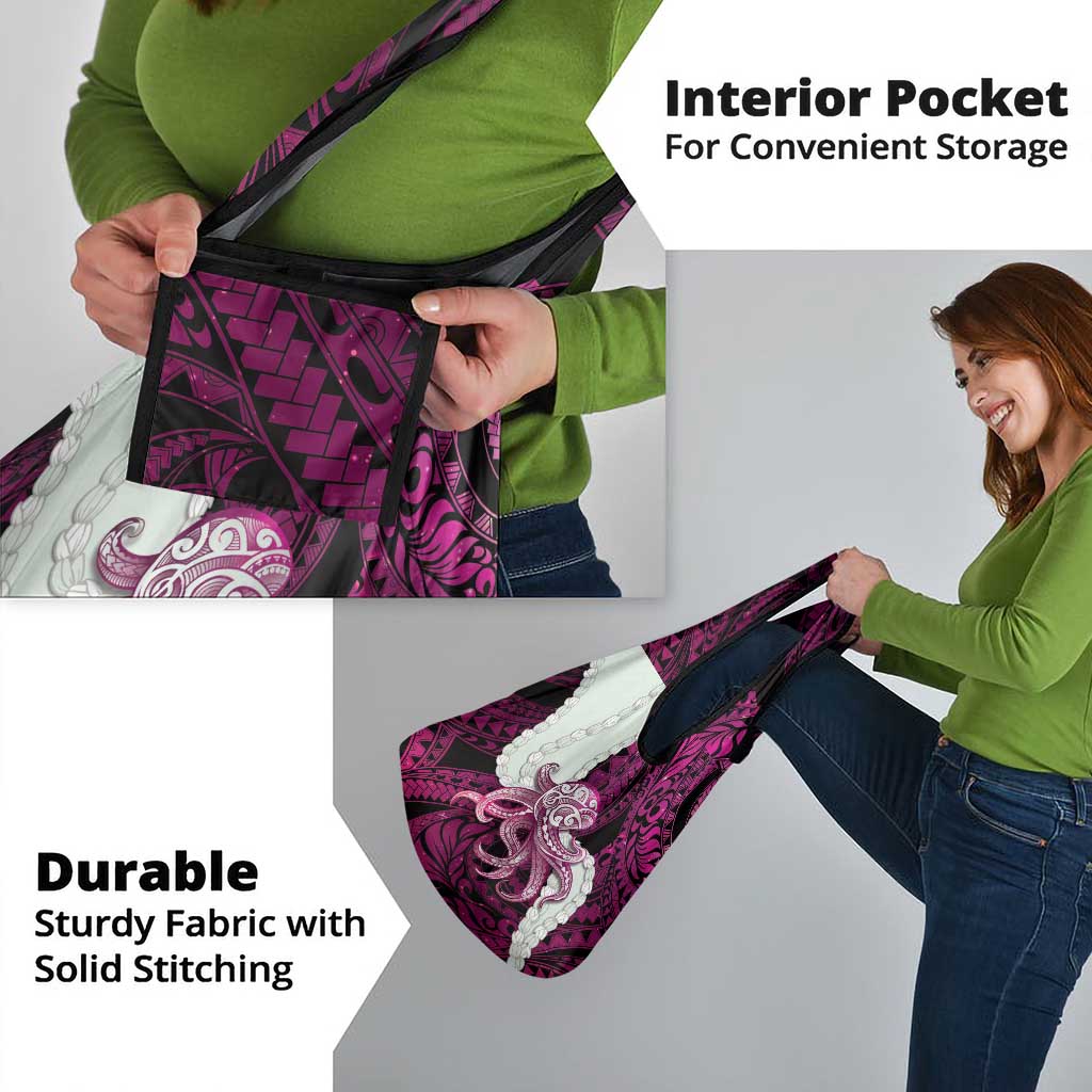 Pink Galaxy Polynesia Tribal Octopus Tattoo Grocery Bag Pikake Lei Polynesian Pattern LT14 - Polynesian Pride