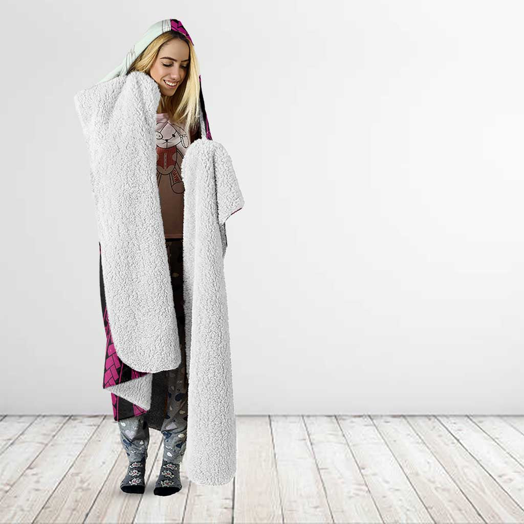 Pink Galaxy Polynesia Tribal Octopus Tattoo Hooded Blanket Pikake Lei Polynesian Pattern LT14 - Polynesian Pride