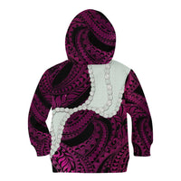Pink Galaxy Polynesia Tribal Octopus Tattoo Kid Hoodie Pikake Lei Polynesian Pattern