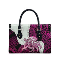 Pink Galaxy Polynesia Tribal Octopus Tattoo Leather Bag Pikake Lei Polynesian Pattern LT14 - Polynesian Pride