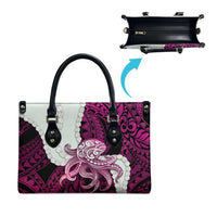 Pink Galaxy Polynesia Tribal Octopus Tattoo Leather Bag Pikake Lei Polynesian Pattern LT14 - Polynesian Pride