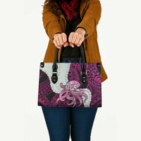 Pink Galaxy Polynesia Tribal Octopus Tattoo Leather Bag Pikake Lei Polynesian Pattern LT14 - Polynesian Pride