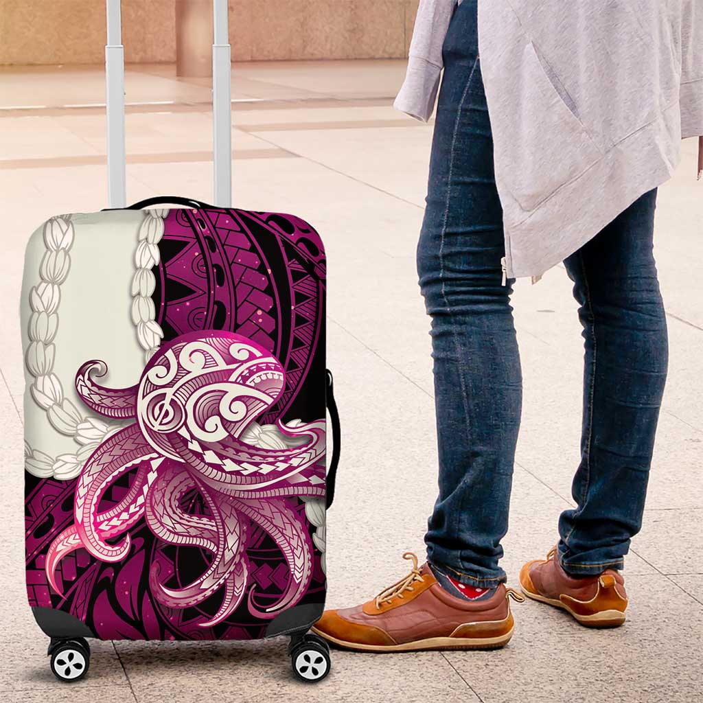Pink Galaxy Polynesia Tribal Octopus Tattoo Luggage Cover Pikake Lei Polynesian Pattern LT14 Pink - Polynesian Pride