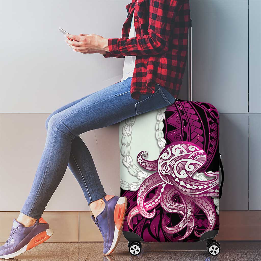 Pink Galaxy Polynesia Tribal Octopus Tattoo Luggage Cover Pikake Lei Polynesian Pattern LT14 - Polynesian Pride