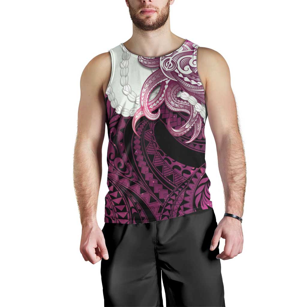 Pink Galaxy Polynesia Tribal Octopus Tattoo Men Tank Top Pikake Lei Polynesian Pattern LT14 - Polynesian Pride