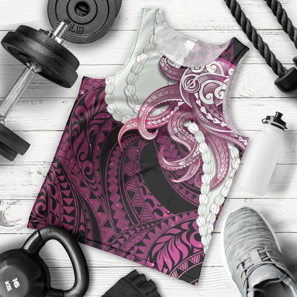Pink Galaxy Polynesia Tribal Octopus Tattoo Men Tank Top Pikake Lei Polynesian Pattern LT14 - Polynesian Pride