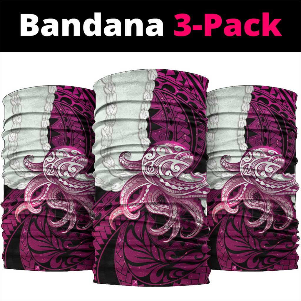 Pink Galaxy Polynesia Tribal Octopus Tattoo Neck Gaiter Pikake Lei Polynesian Pattern LT14 package One Size: 25*50cm Pink - Polynesian Pride