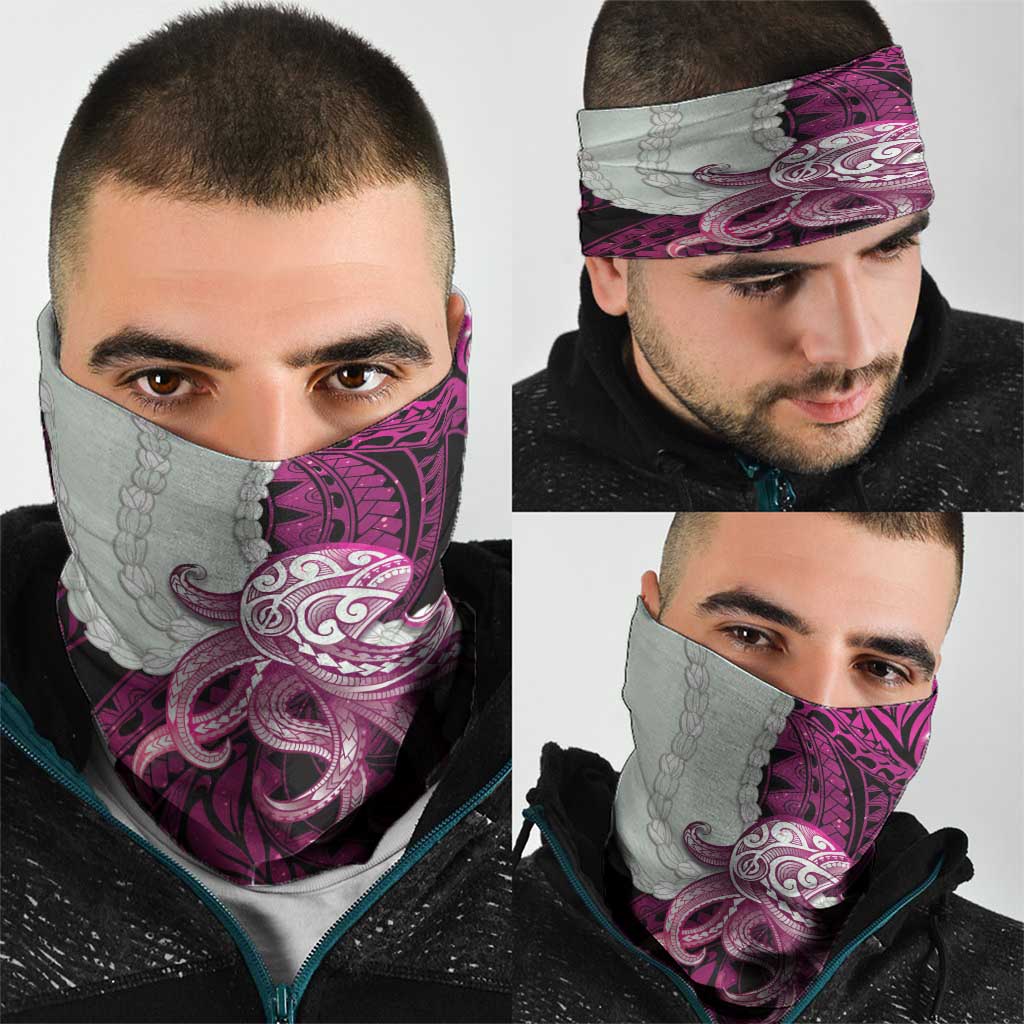 Pink Galaxy Polynesia Tribal Octopus Tattoo Neck Gaiter Pikake Lei Polynesian Pattern LT14 - Polynesian Pride