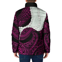 Pink Galaxy Polynesia Tribal Octopus Tattoo Padded Jacket Pikake Lei Polynesian Pattern LT14 - Polynesian Pride