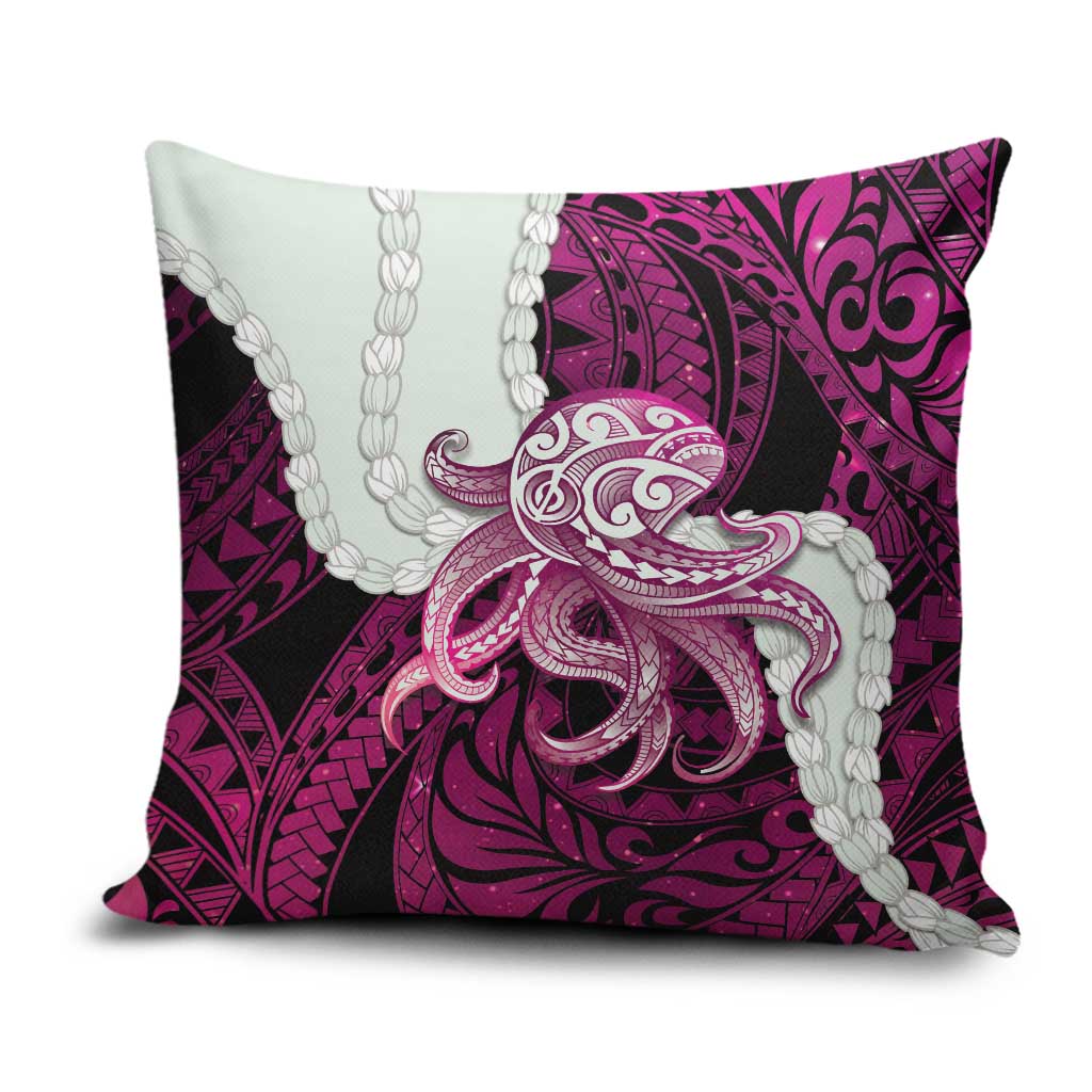 Pink Galaxy Polynesia Tribal Octopus Tattoo Pillow Cover Pikake Lei Polynesian Pattern LT14 Pink - Polynesian Pride