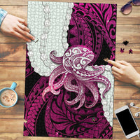 Pink Galaxy Polynesia Tribal Octopus Tattoo Puzzle Pikake Lei Polynesian Pattern LT14 Pink - Polynesian Pride
