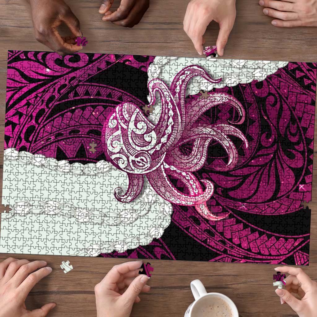 Pink Galaxy Polynesia Tribal Octopus Tattoo Puzzle Pikake Lei Polynesian Pattern LT14 - Polynesian Pride