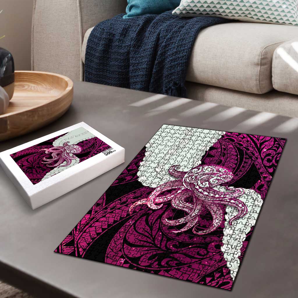 Pink Galaxy Polynesia Tribal Octopus Tattoo Puzzle Pikake Lei Polynesian Pattern LT14 - Polynesian Pride