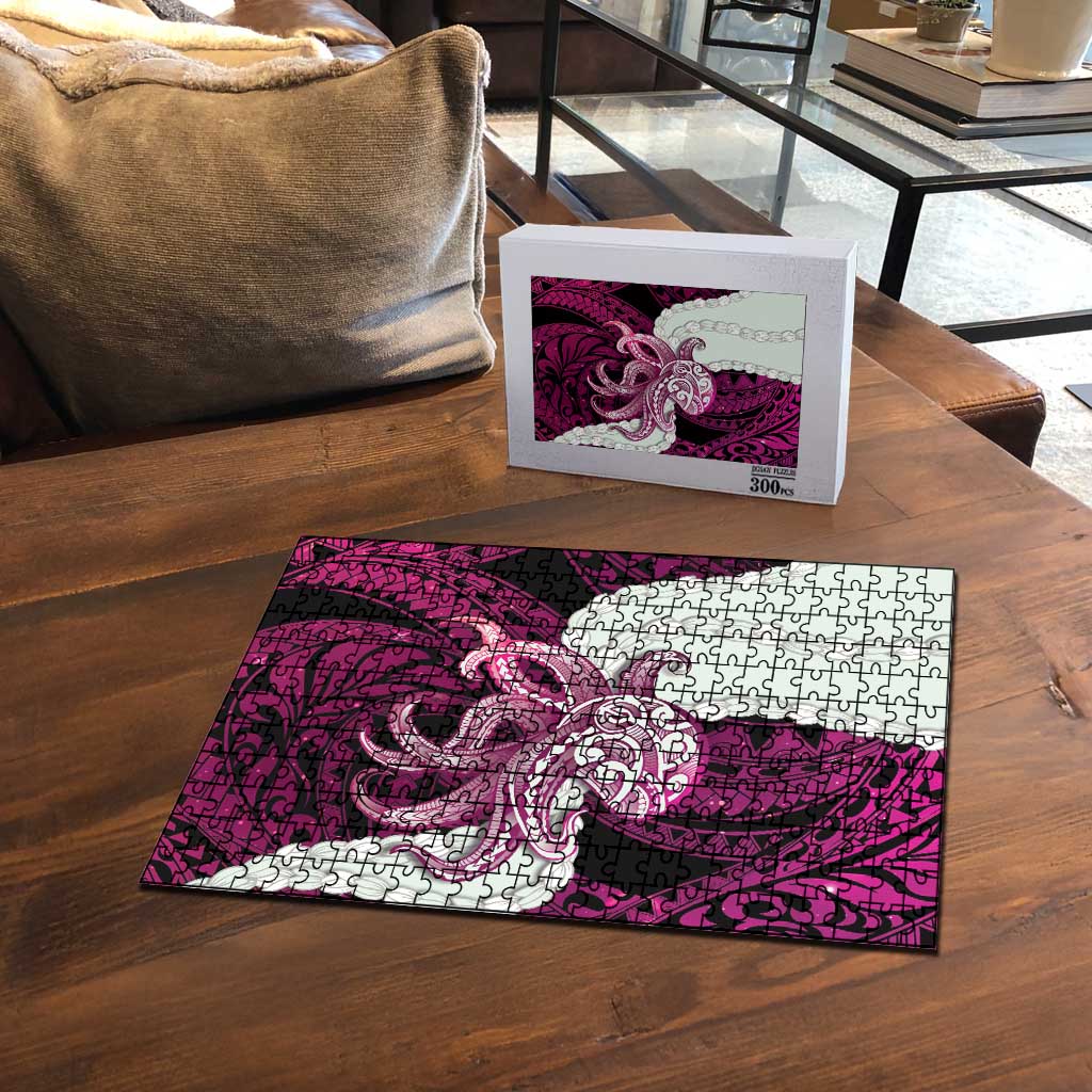 Pink Galaxy Polynesia Tribal Octopus Tattoo Puzzle Pikake Lei Polynesian Pattern LT14 - Polynesian Pride