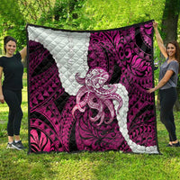Pink Galaxy Polynesia Tribal Octopus Tattoo Quilt Pikake Lei Polynesian Pattern LT14 - Polynesian Pride