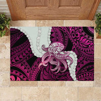 Pink Galaxy Polynesia Tribal Octopus Tattoo Rubber Doormat Pikake Lei Polynesian Pattern LT14 Pink - Polynesian Pride