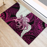 Pink Galaxy Polynesia Tribal Octopus Tattoo Rubber Doormat Pikake Lei Polynesian Pattern LT14 - Polynesian Pride