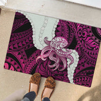 Pink Galaxy Polynesia Tribal Octopus Tattoo Rubber Doormat Pikake Lei Polynesian Pattern LT14 - Polynesian Pride