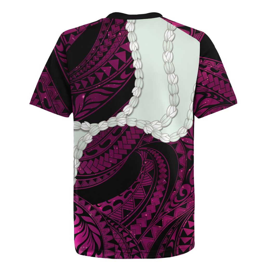 Pink Galaxy Polynesia Tribal Octopus Tattoo Rugby Jersey Pikake Lei Polynesian Pattern LT14 - Polynesian Pride