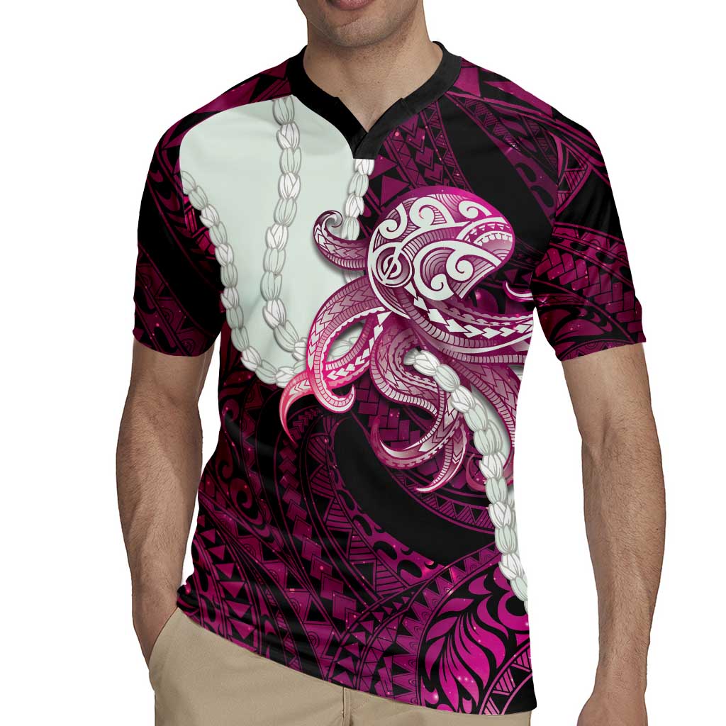 Pink Galaxy Polynesia Tribal Octopus Tattoo Rugby Jersey Pikake Lei Polynesian Pattern LT14 - Polynesian Pride