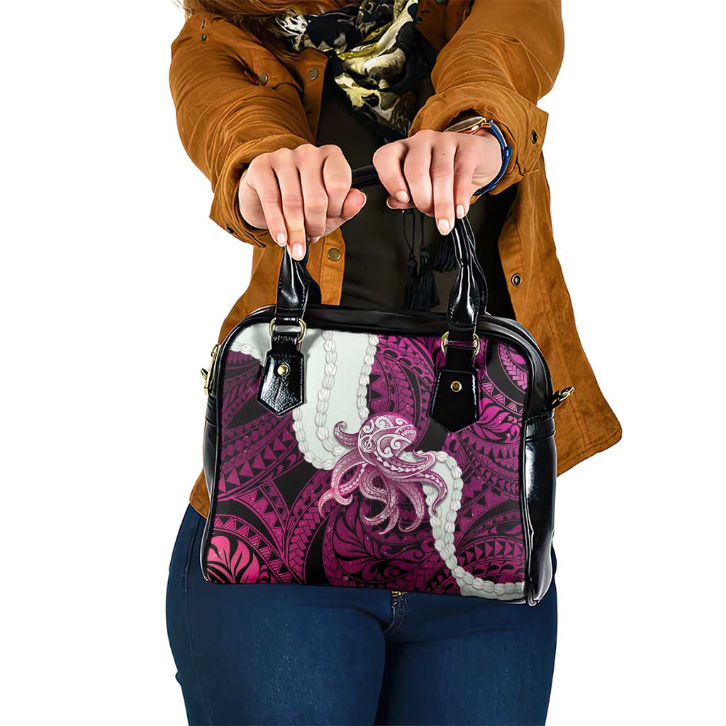 Pink Galaxy Polynesia Tribal Octopus Tattoo Shoulder Handbag Pikake Lei Polynesian Pattern