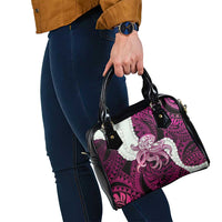 Pink Galaxy Polynesia Tribal Octopus Tattoo Shoulder Handbag Pikake Lei Polynesian Pattern