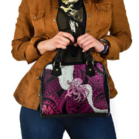 Pink Galaxy Polynesia Tribal Octopus Tattoo Shoulder Handbag Pikake Lei Polynesian Pattern