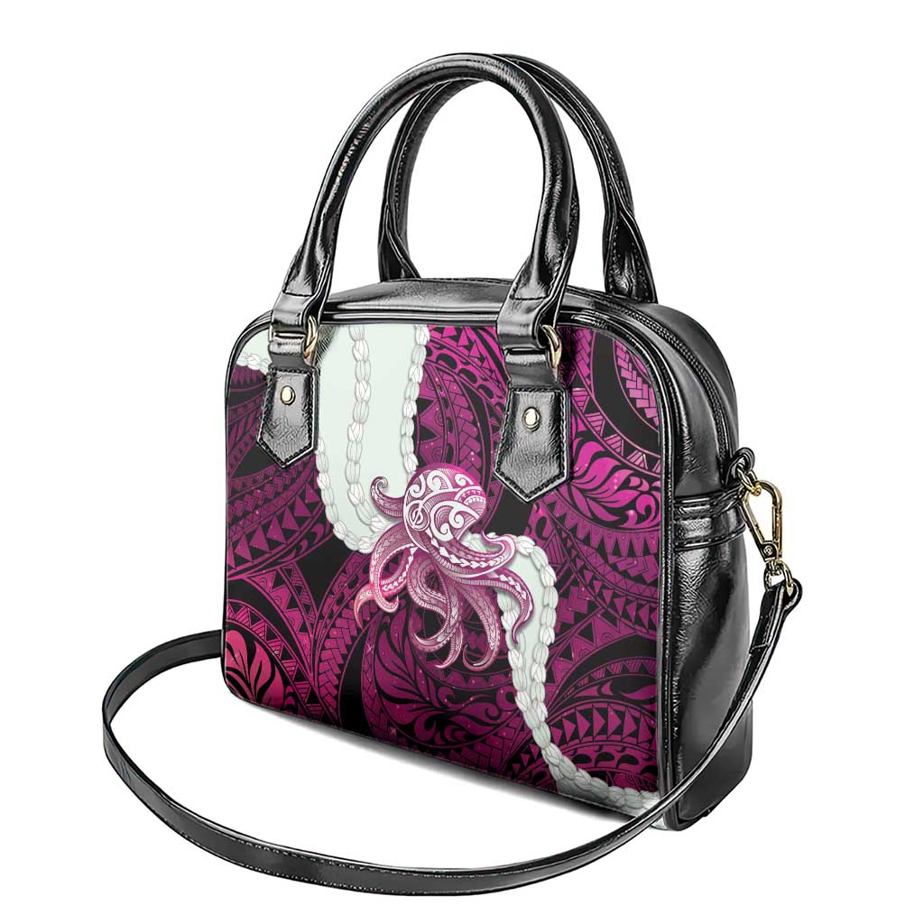 Pink Galaxy Polynesia Tribal Octopus Tattoo Shoulder Handbag Pikake Lei Polynesian Pattern
