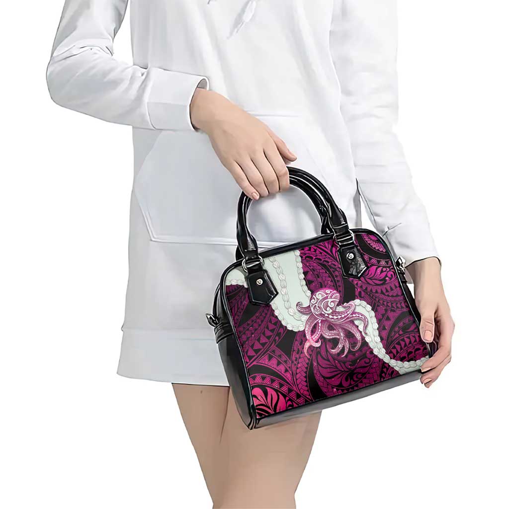 Pink Galaxy Polynesia Tribal Octopus Tattoo Shoulder Handbag Pikake Lei Polynesian Pattern